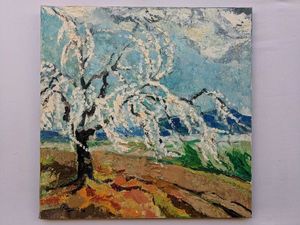 Cerisier en fleurs solitaire