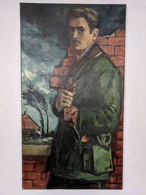 Autoportrait devant Ies ruines